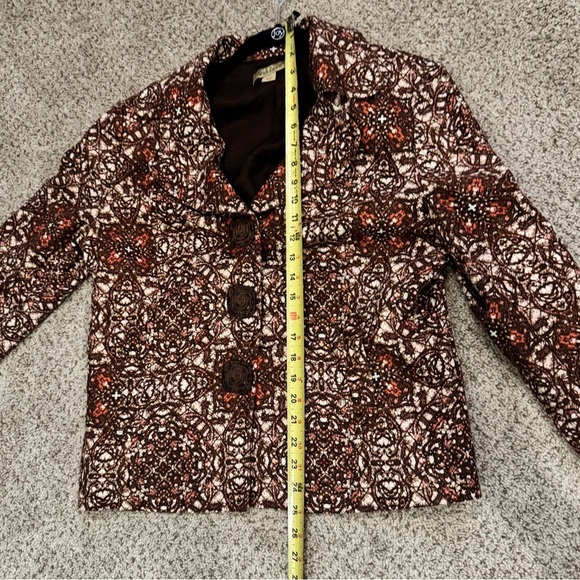 Peck & Peck Weekend Linen Statement Jacket Blazer Boho Chic Workwear Size 14 - Picture 9 of 11